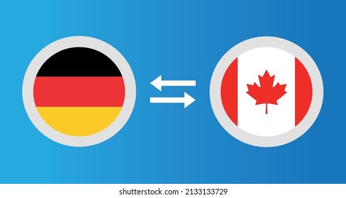iconos redondos con el concepto de tipo de cambio del indicador Alemania y Canadá elemento gráfico Diseño de la plantilla de ilustración
