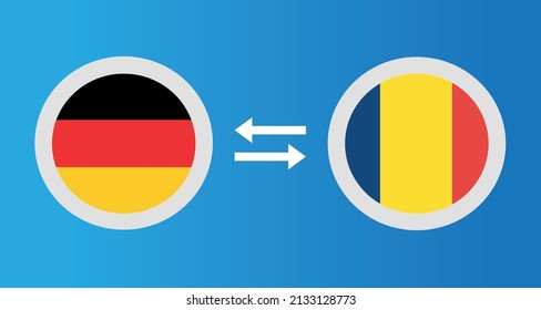 round icons with Germany and Chad flag exchange rate concept graphic element Illustration template design
