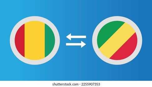 iconos redondos con el concepto de tipo de cambio del indicador de Guinea y Congo elemento gráfico Diseño de la plantilla de ilustración
