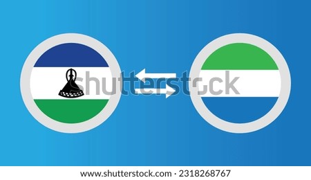round icons with Lesotho and SierraLeone flag exchange rate concept graphic element Illustration template design
 Stock photo © 