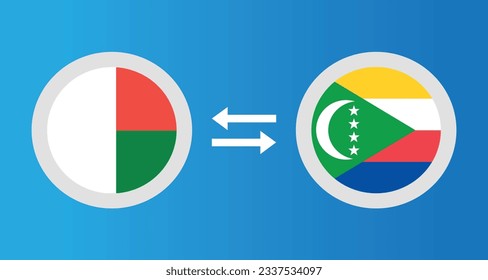 iconos redondos con el concepto de tipo de cambio del indicador Madagascar y Comoras elemento gráfico Diseño de la plantilla de ilustración
