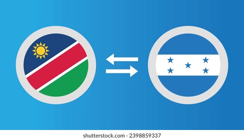 Rundsymbole mit Namibia und Honduras Flag-Wechselkurs-Konzept Grafikelement Illustration Template Design
