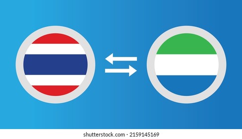 round icons with Thailand and Sierra Leoneflag exchange rate concept graphic element Illustration template design

