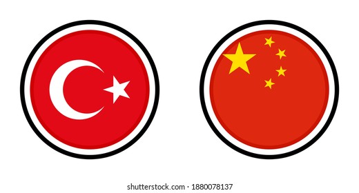 round icons with turkey and china flags