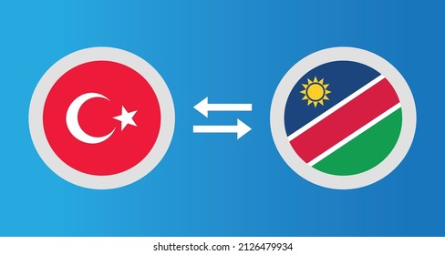 iconos redondos con el concepto de tipo de cambio del indicador Turquía y Namibia elemento gráfico Diseño de la plantilla de ilustración
