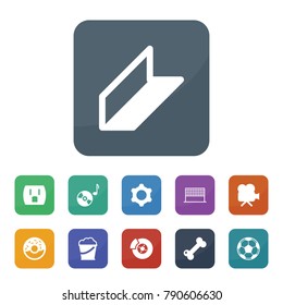 Round icons. vector collection filled round icons such as break, bucket, rolled metal, gear, movie camera, music disc, donut, dog bone, volleyball net, football