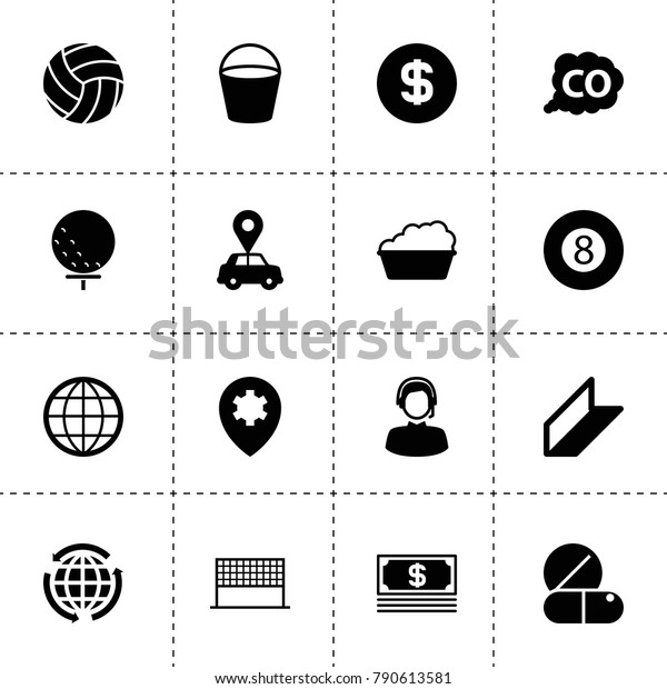 Round icons. vector\
collection filled round icons. includes symbols such as car pin, co\
gas, bucket, basin, globe, rolled metal, billiards. use for web,\
mobile and ui design.