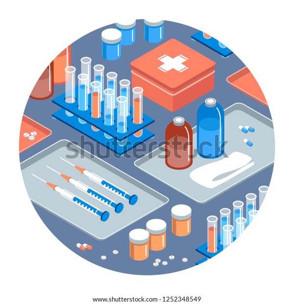 Round Illustration Depicting Doctors Table On Stock Vector (Royalty ...