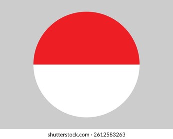 Round Indonesia flag icon, Indonesia flag vector. Indonesia national flag icon. 