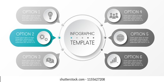 Round infograph with business icons. Vector.