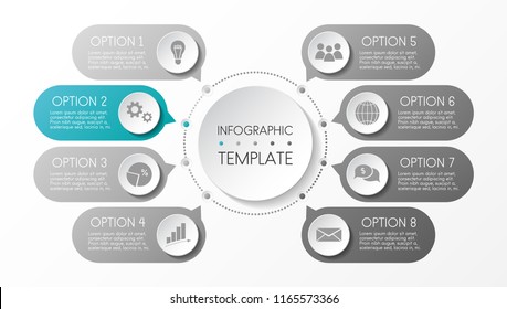 Round infograph with business icons. Vector.