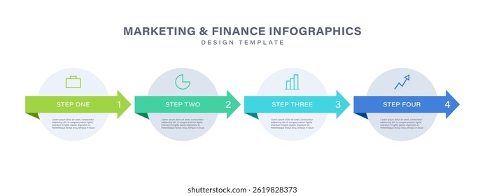 Round Infographic Elements With Arrows. Infographic Design Template For Presentation Slides