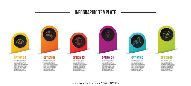 Round infographic template - business timeline. Vector