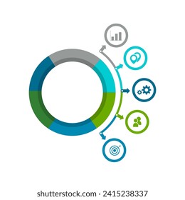 Round infographic template. Circle infographic template for diagram, graph, presentation, chart vector on white background