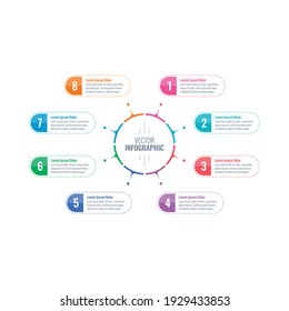 round infographic template. eight steps information template. annual report, internet, magazine, web infographic template