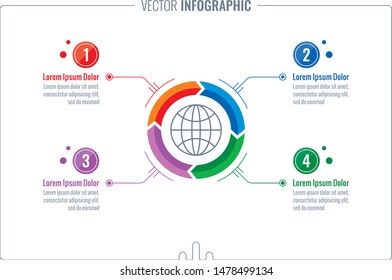 round infographic. infographic template. four steps infographic. business concept