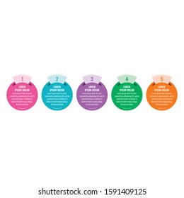 round infographic template. information circles with five options. web, internet, sticker infographic template