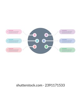 round infographic template. internet, web, annual report, book, magazine infographic template. six step informational template