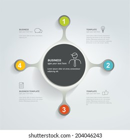 Round infographic template. Network banner. Vector.