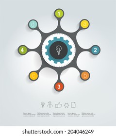 Round infographic template. Network banner. Vector.