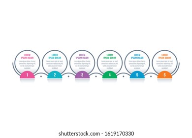 round infographic template. six options information template. business infographic template