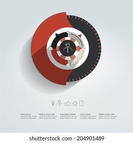 Round infographic template. Vector business concept.