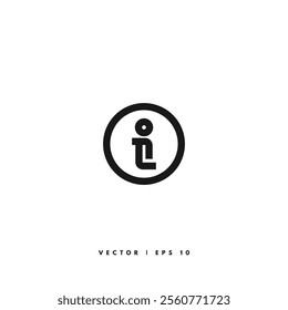 Round Information Icon. Editable Stroke