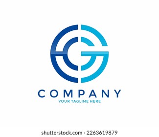 Vector de diseño de logotipo HG inicial redondo