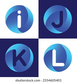 Round Initials Letter Logo Set 