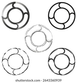 Round ink stains. Colorful grunge circles. Artistic splash marks. Vector abstract form.