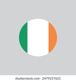 Round Ireland flag emblem design element