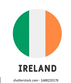 Round Ireland flag vector icon isolated, Ireland flag button