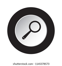 round isolated black and white button icon - magnifier