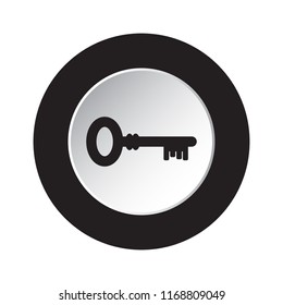 round isolated black and white button icon with key