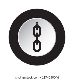 round isolated black and white button icon - hanging chain with hole