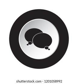 round isolated black and white button icon - two speech bubbles