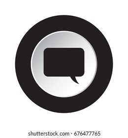 round isolated black and white button - black speech bubble icon