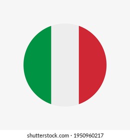 Round italian flag vector icon isolated on white background. The flag of Italy in a circle.