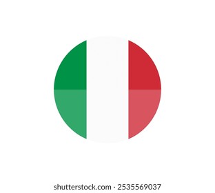 Round Italy flag icon. Italy Flag, National flag of Italy round vector design and illustration.
