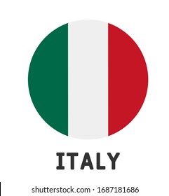 Round Italy Flag Vector Icon Isolated, Italy Flag Button