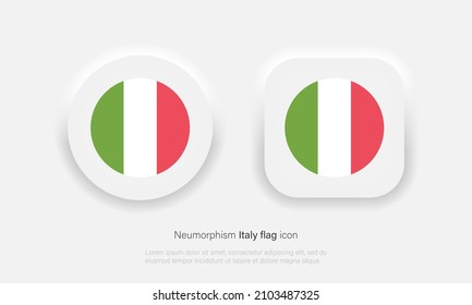 Round italy flag vector icon, italy flag button in trendy neumorphic design Vector EPS 10