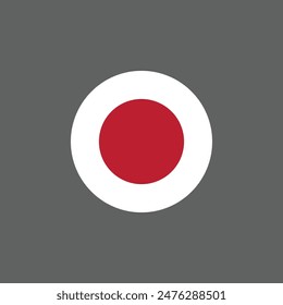 Round Japan flag emblem design element