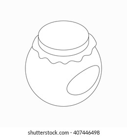 Round jar icon, isometric 3d style