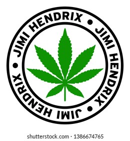 Round Jimi Hendrix Marijuana Strain Clipart