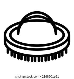 Round jockey brush icon outline vector. Derby sport. Race horse