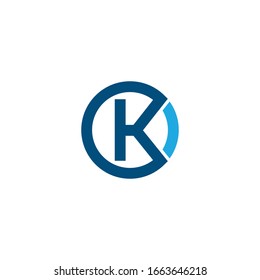 Round K letter vector logo design