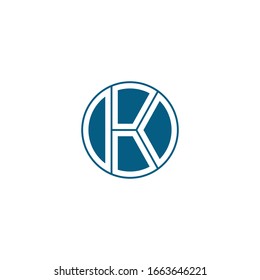 Round K letter vector logo design