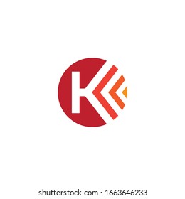 Round K letter vector logo design