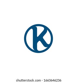 Round K letter vector logo design