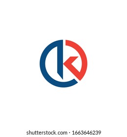 Round K letter vector logo design